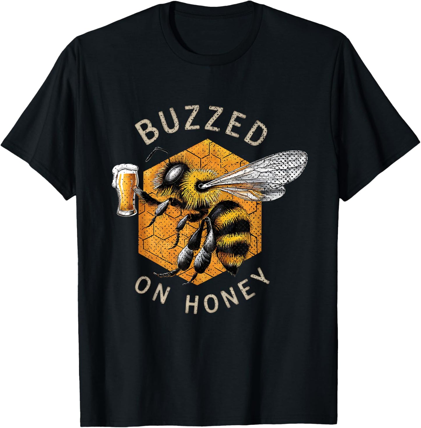 Mead Drinking Beer | Buzzed On Honey Mead T-Shirt - T-Shirt | Black