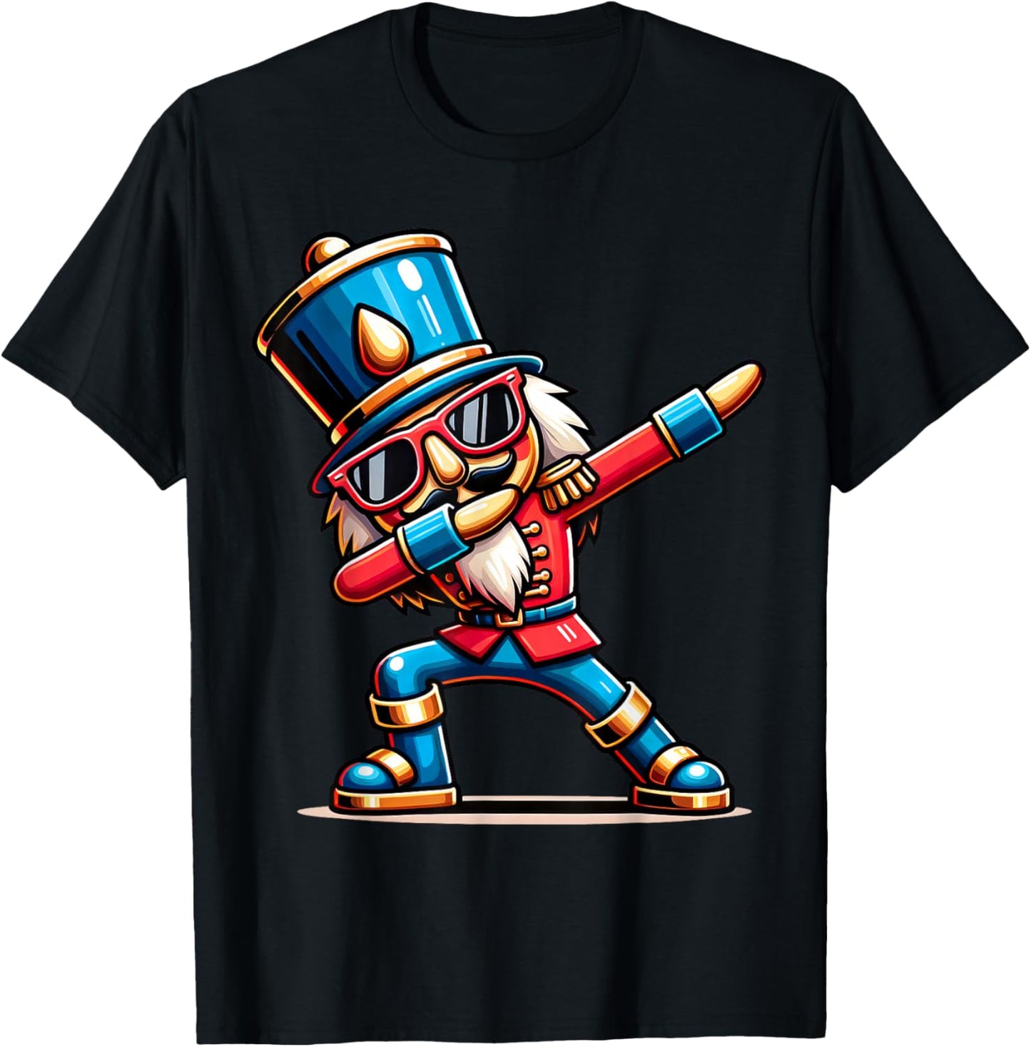 Christmas Nutcracker Dabbing Boys Santa Xmas Funny T-Shirt - T-Shirt | Black