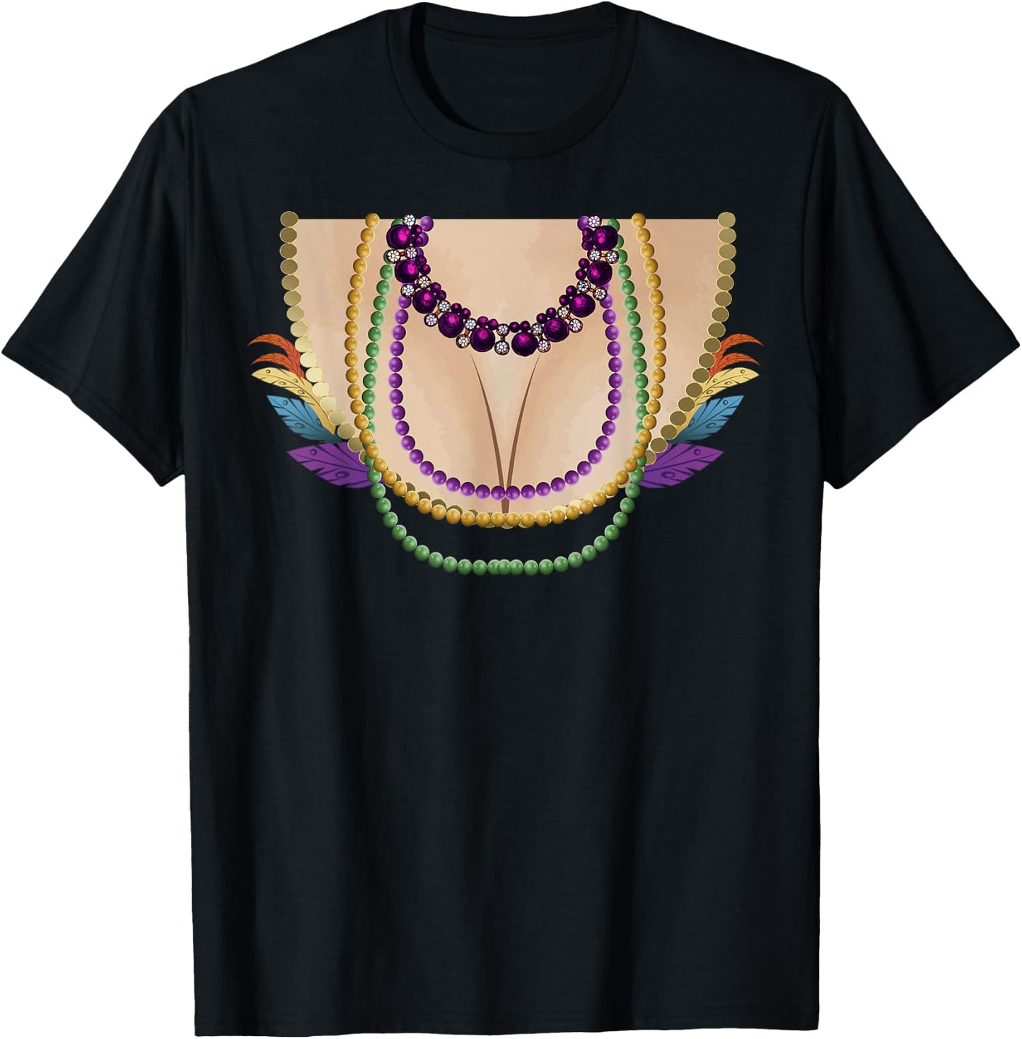 Funny Boobs Mardi Gras New Orleans Gift T-Shirt - T-Shirt | Black