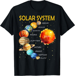 Cute Solar System Planets for Boys and Girls T-Shirt - T-Shirt | Black