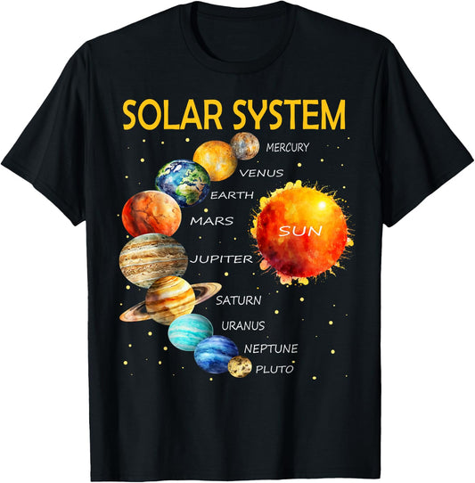 Cute Solar System Planets for Boys and Girls T-Shirt - T-Shirt | Black