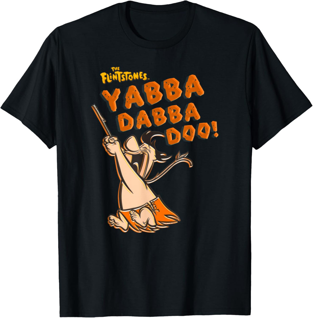 Popfunk The Flintstones Fred Yabba Dabba Doo! -Kids Cartoon-Character Blue Small T-Shirt - T-Shirt | Black