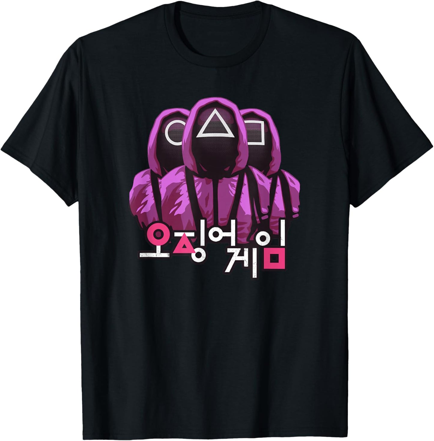 Squid Game Three Masked Guards T-Shirt - T-Shirt | Black