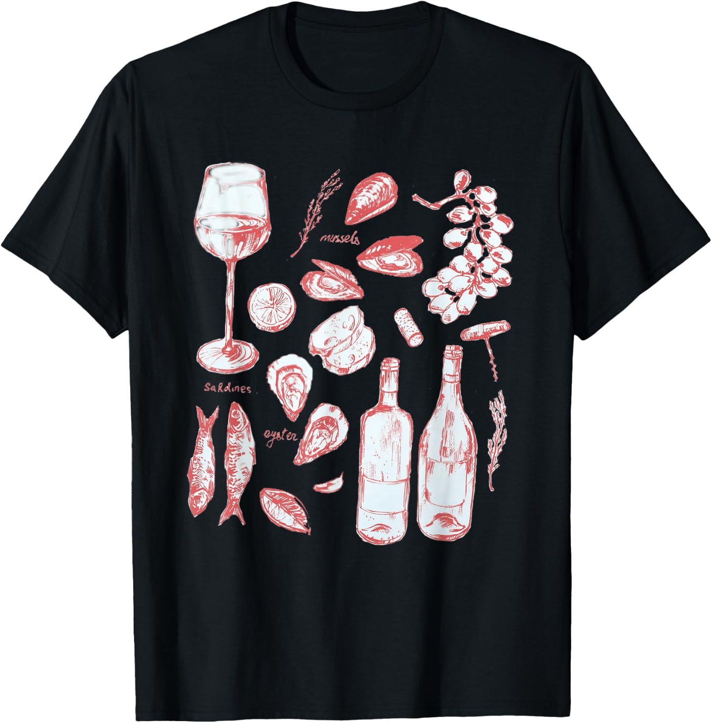 Seafood Italian Summer - Tin Fish T-Shirt - T-Shirt | Black