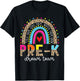 Pre-K Dream Team Leopard Rainbow Teacher Back To School T-Shirt - T-Shirt | Black