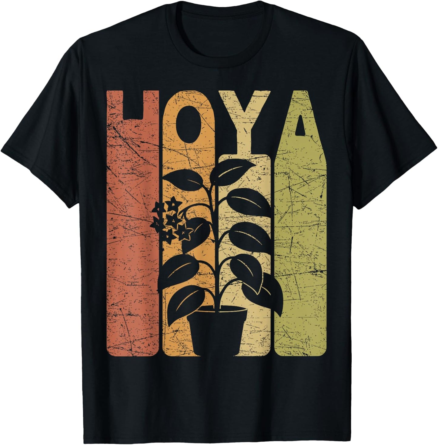 Hoya Vintage Botanist Retro Hoya Gardening T-Shirt - T-Shirt | Black