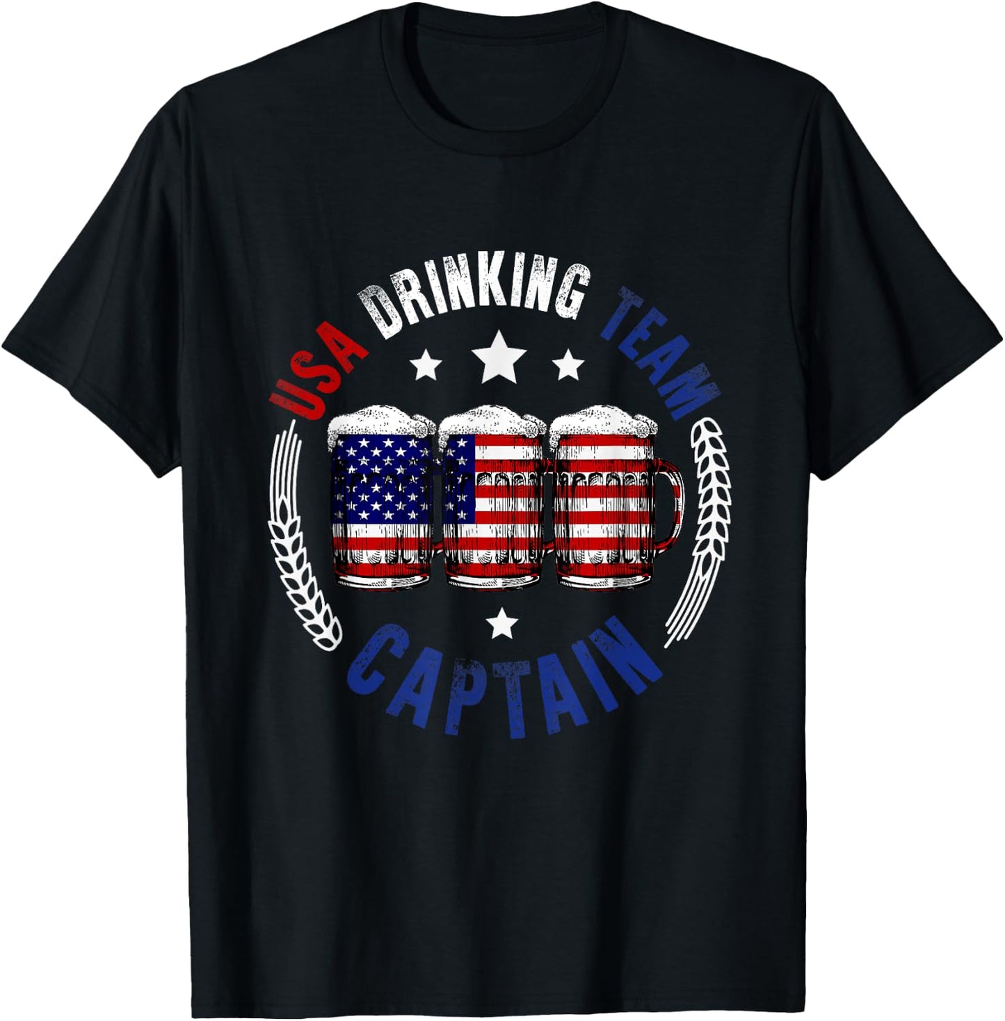Drink Beer Can United States Flag Drinking American Team T-Shirt - T-Shirt | Black