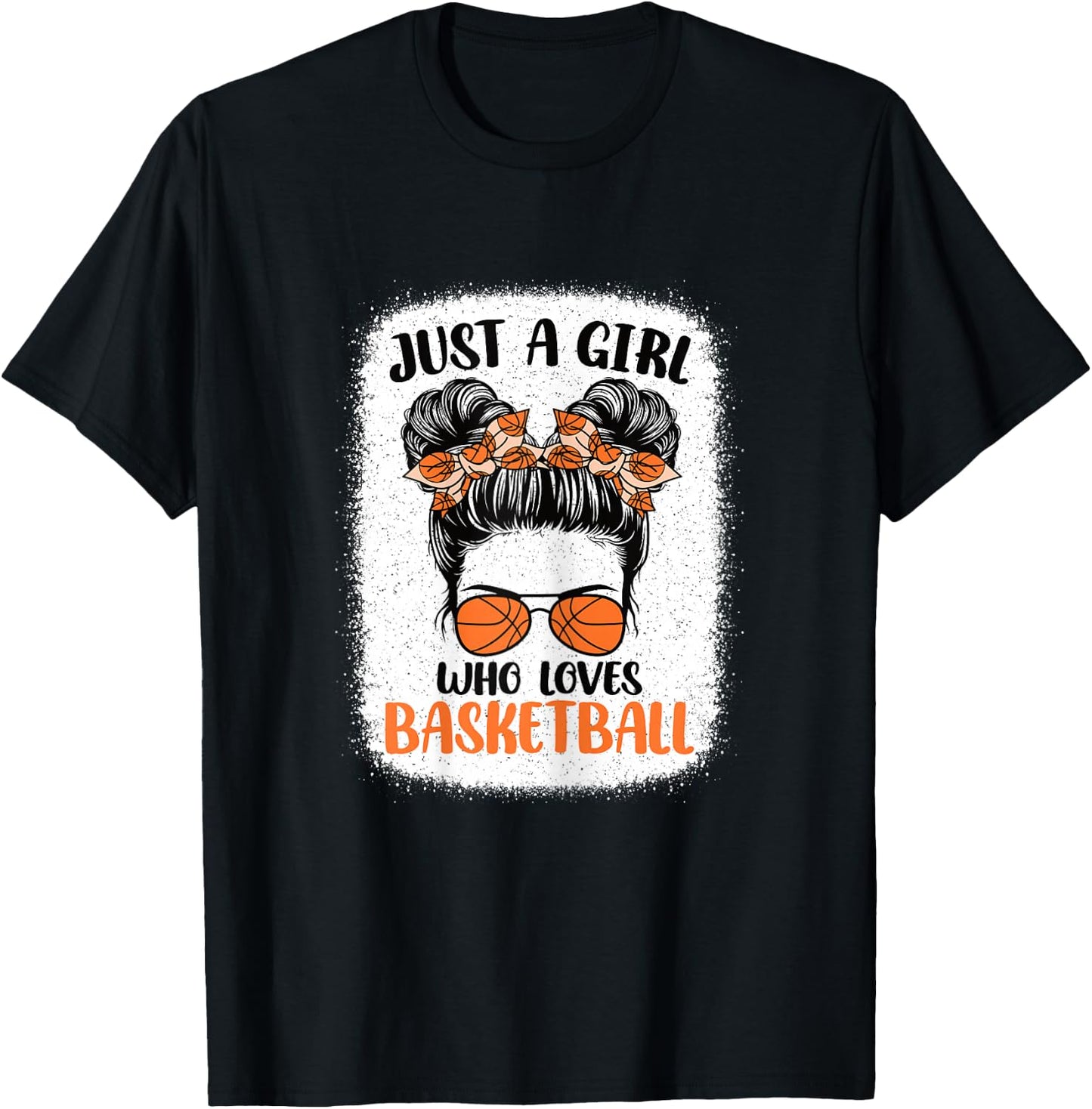 Just A Girl Who Loves Basketball Cute Basketball Player T-Shirt - T-Shirt | Black