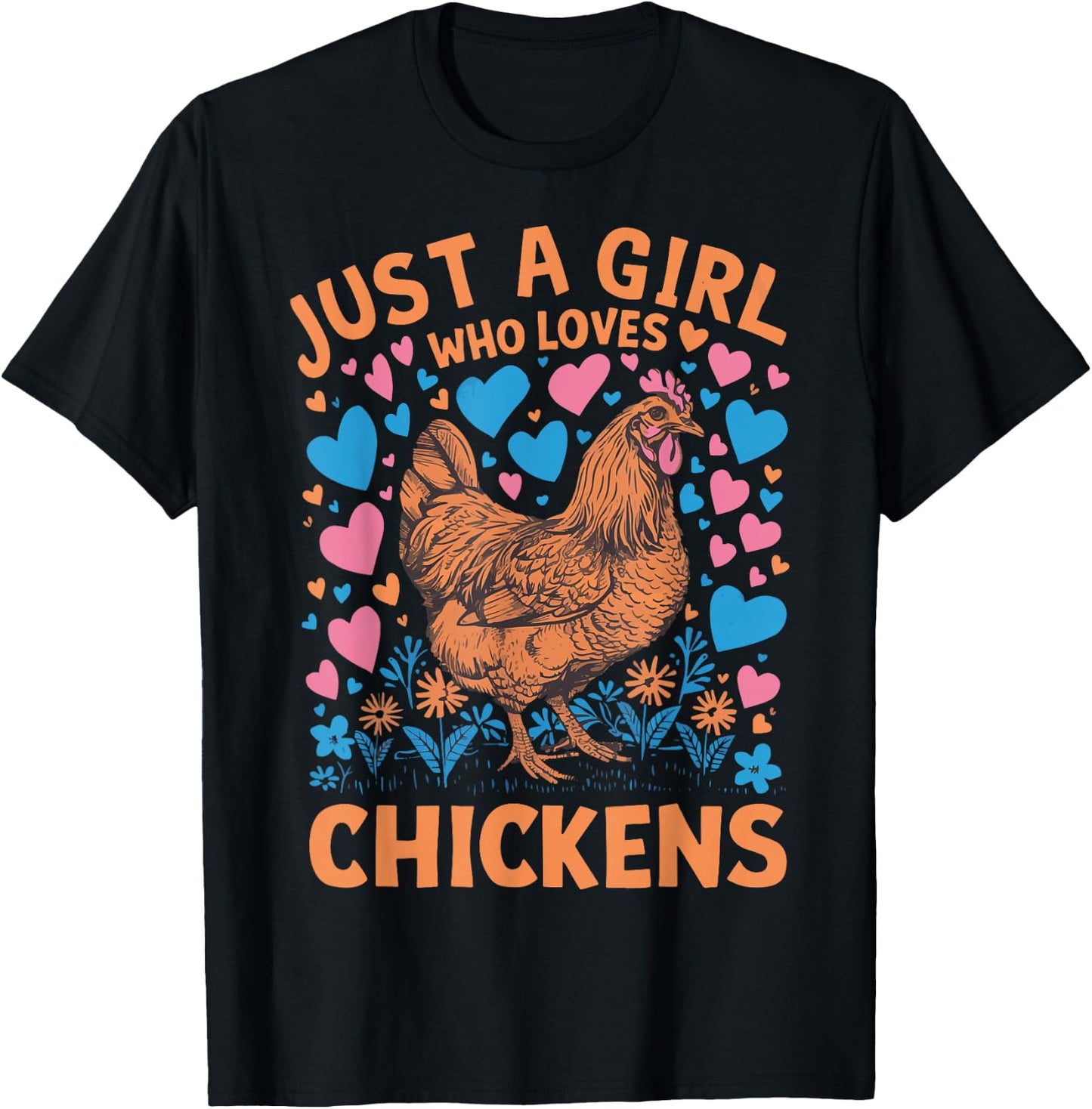 Just A Girl Who Loves Chickens T-Shirt - T-Shirt | Black