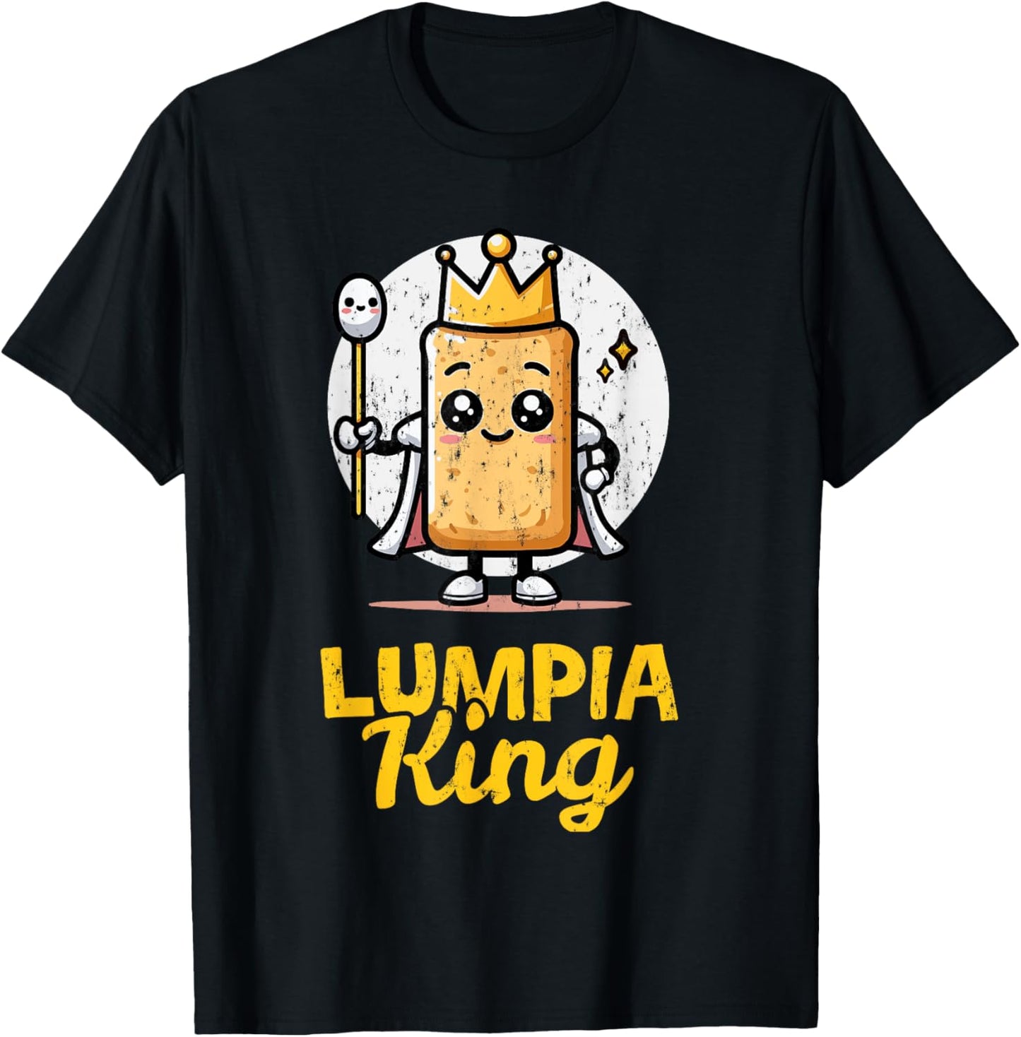 Lumpia King Funny Filipino Food Philippines Asian Foodie T-Shirt - T-Shirt | Black