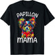 Papillon Mom Mama Design Papillon Lovers T-Shirt - T-Shirt | Black