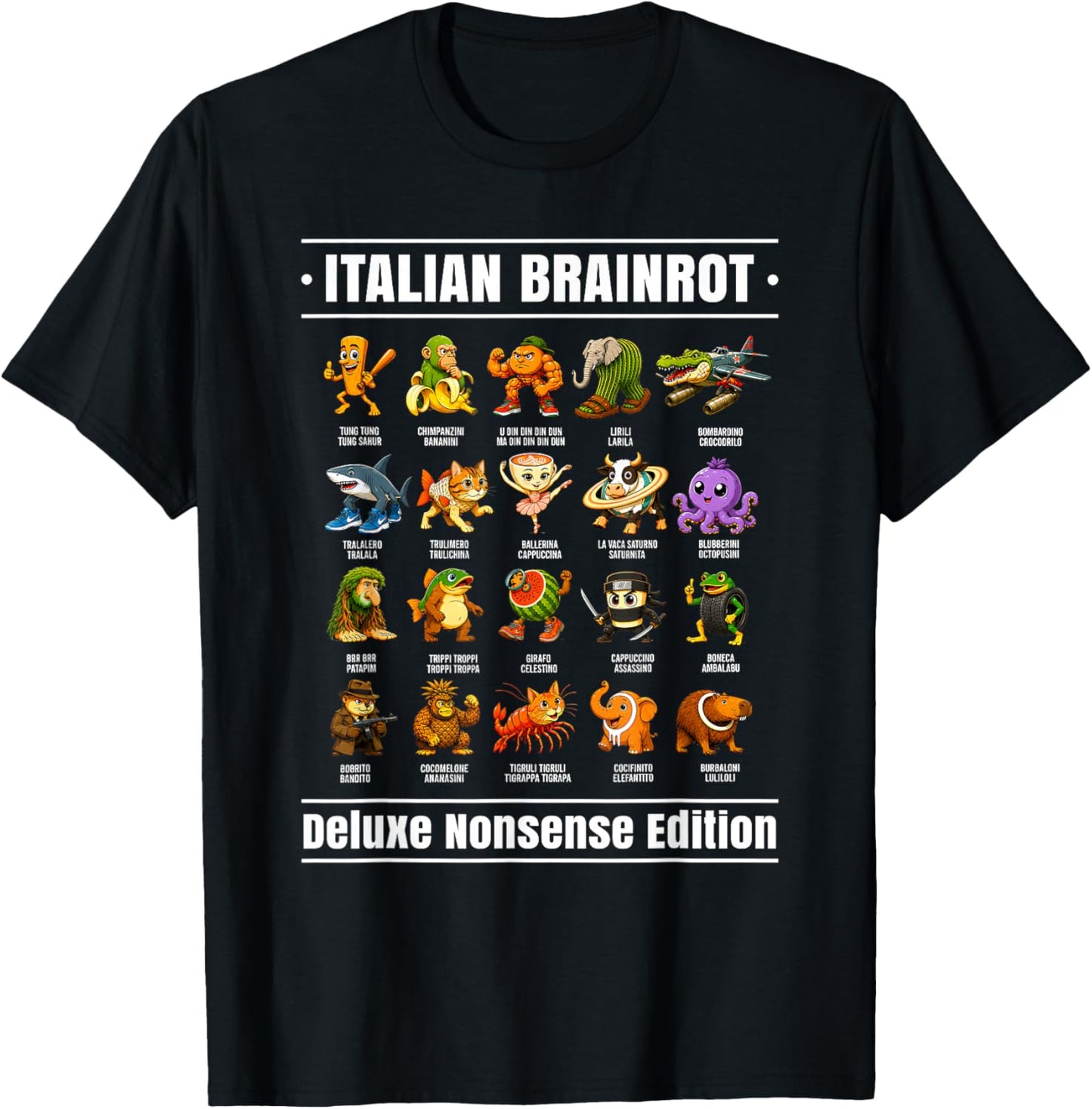 Italian Brainrot Meme Shirt Italian Brainrot Shirts for Kids T-Shirt - T-Shirt | Black
