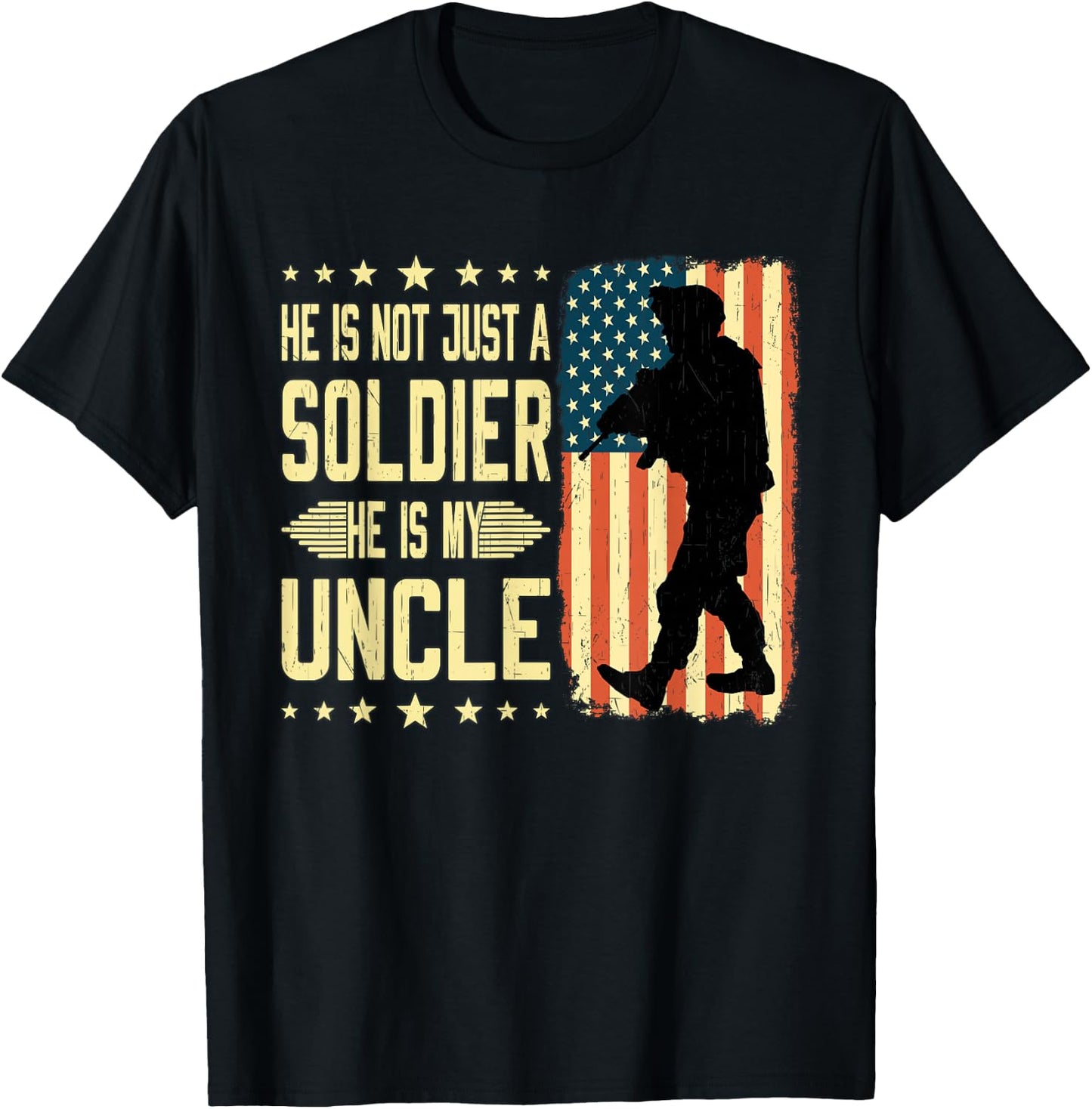 My Uncle is A Soldier Hero Proud Army Nephew Niece Military T-Shirt - T-Shirt | Black