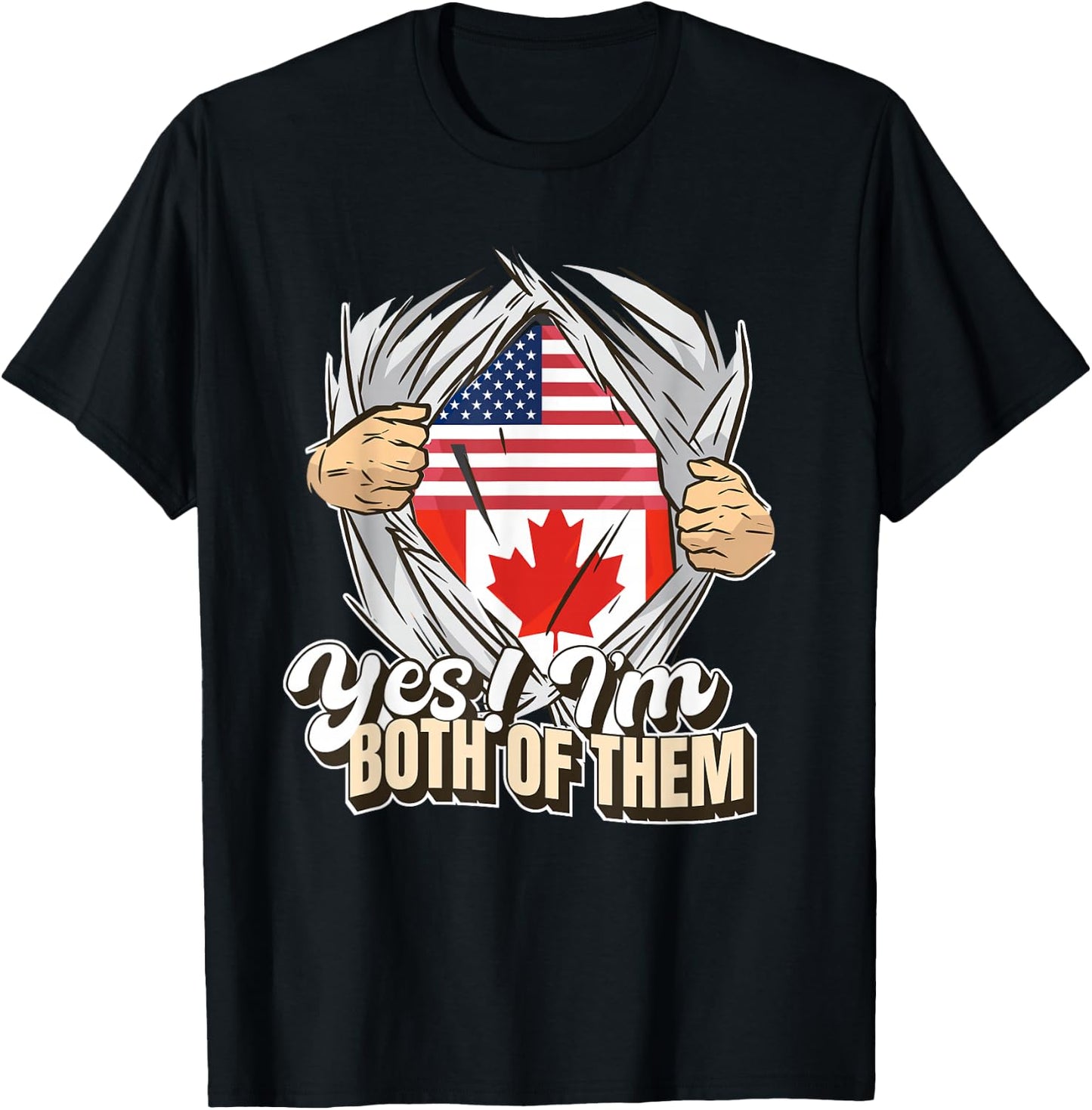 Yes I'm Both Of Them Dual Citizenship Canada T-Shirt - T-Shirt | Black