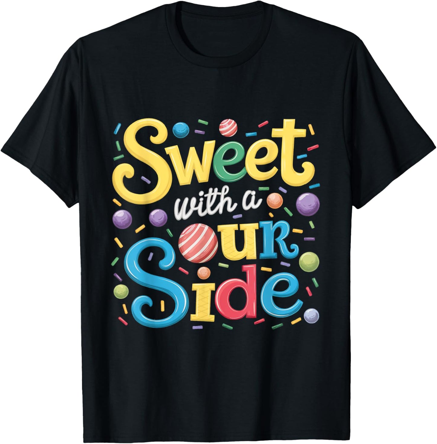 Sweet With a Sour Side Funny Sweets Candy Patch Kids T-Shirt - T-Shirt | Black