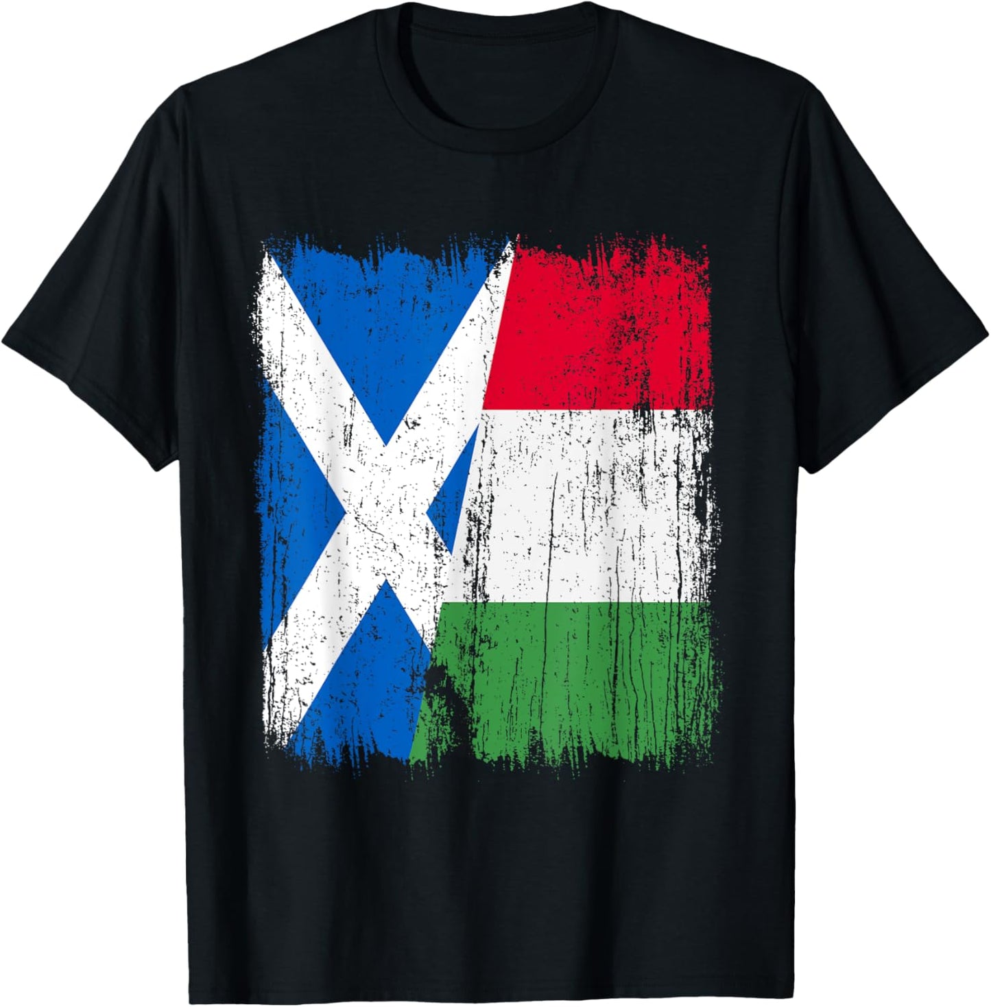 Scotland Italy Half Flag Proud Scottish Italian Pride T-Shirt - T-Shirt | Black