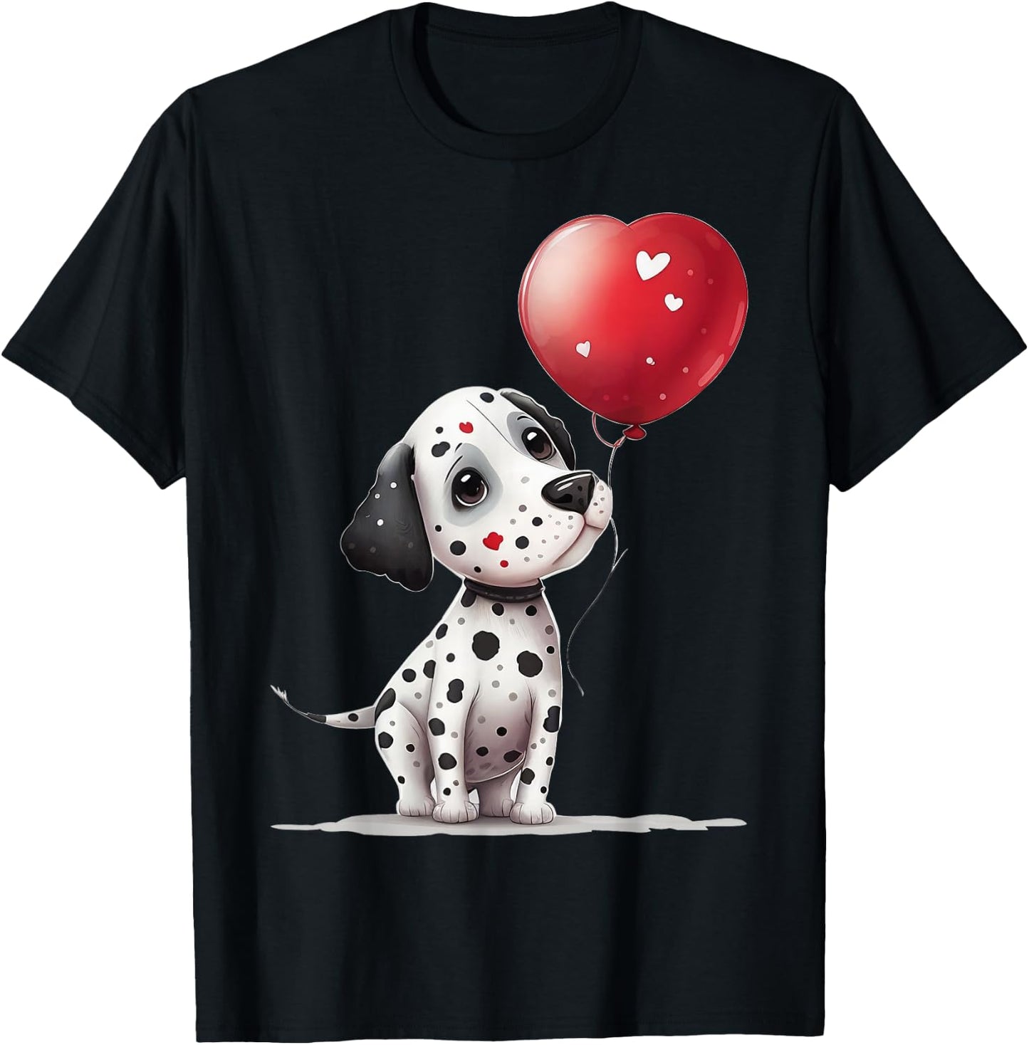 Dalmatian Love Heart for Valentines Day on Dalmatian Lover T-Shirt - T-Shirt | Black