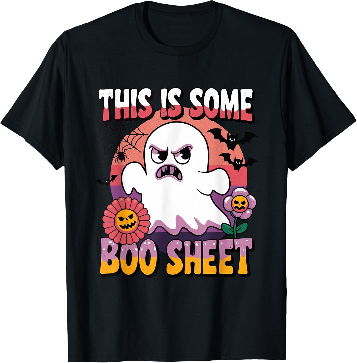 Groovy Ghost This is Some Boo Sheet Funny Halloween Costume T-Shirt - T-Shirt | Black