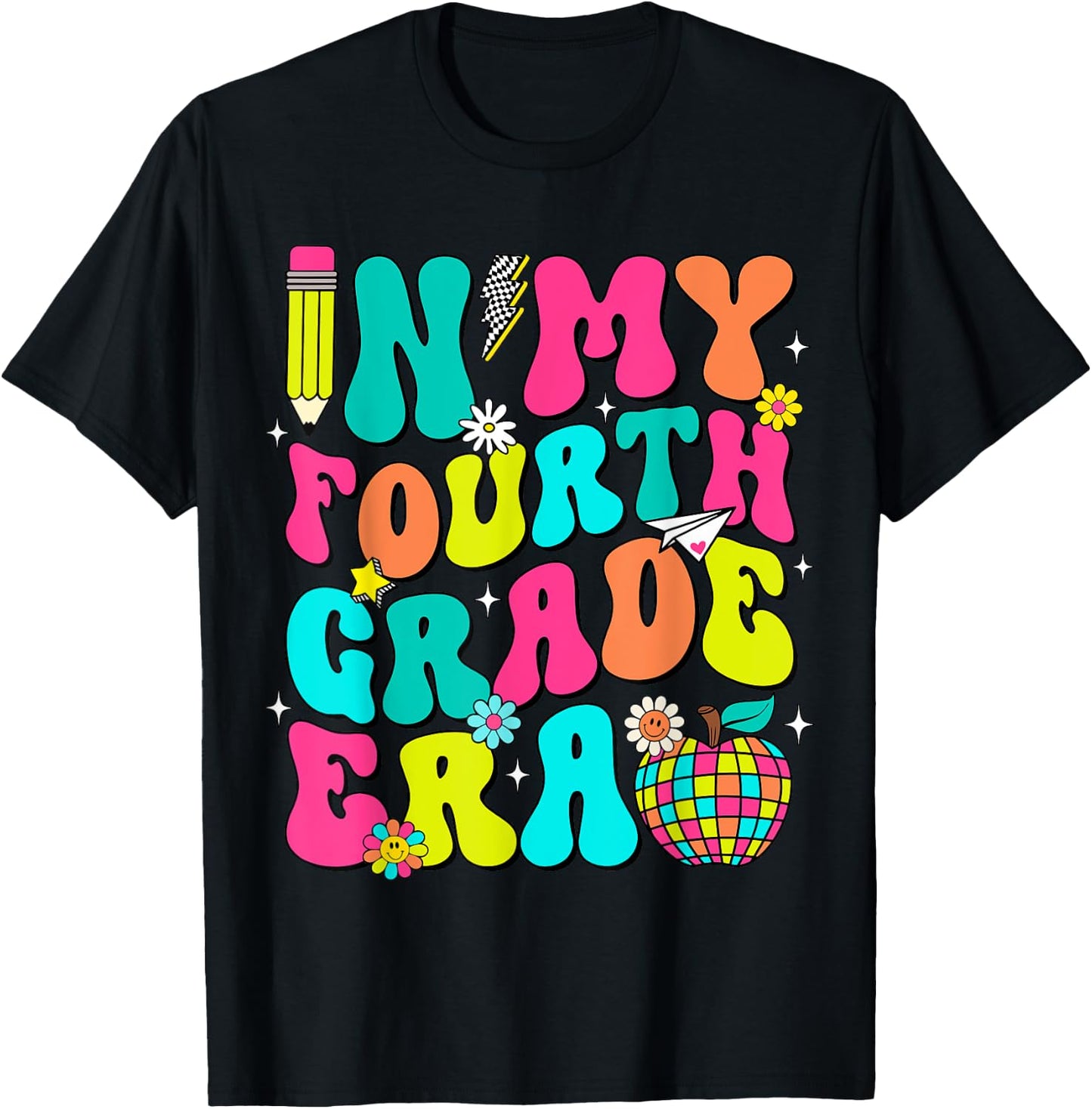In My Fourth Grade Era Back To School First Day of School T-Shirt - T-Shirt | Black