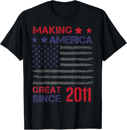 Making America Great Since 2011 12th Birthday T-Shirt - T-Shirt | Black