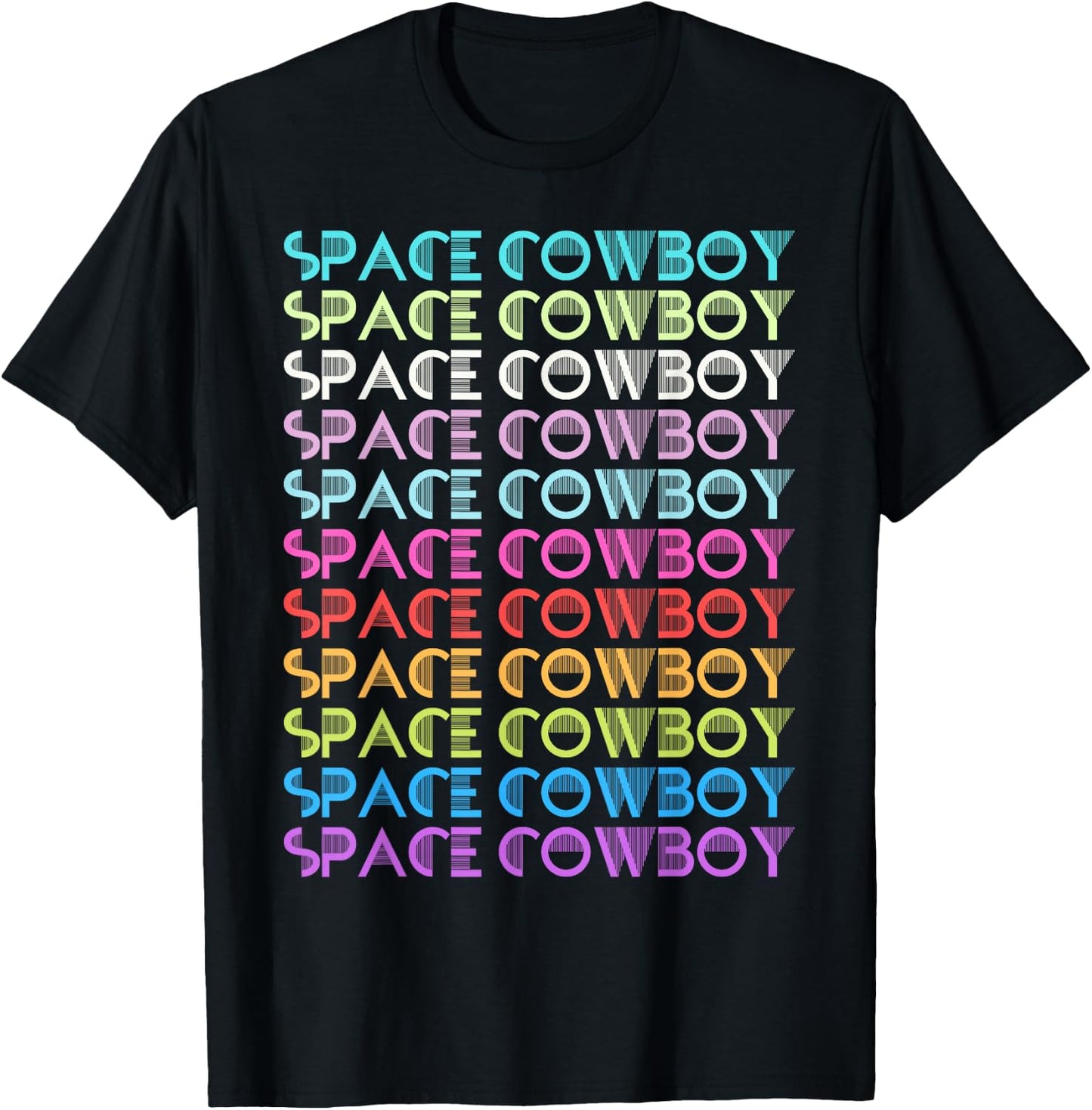 Howdy Cosmic Space Cow Boy Rodeo Country Vintage Western T-Shirt - T-Shirt | Black
