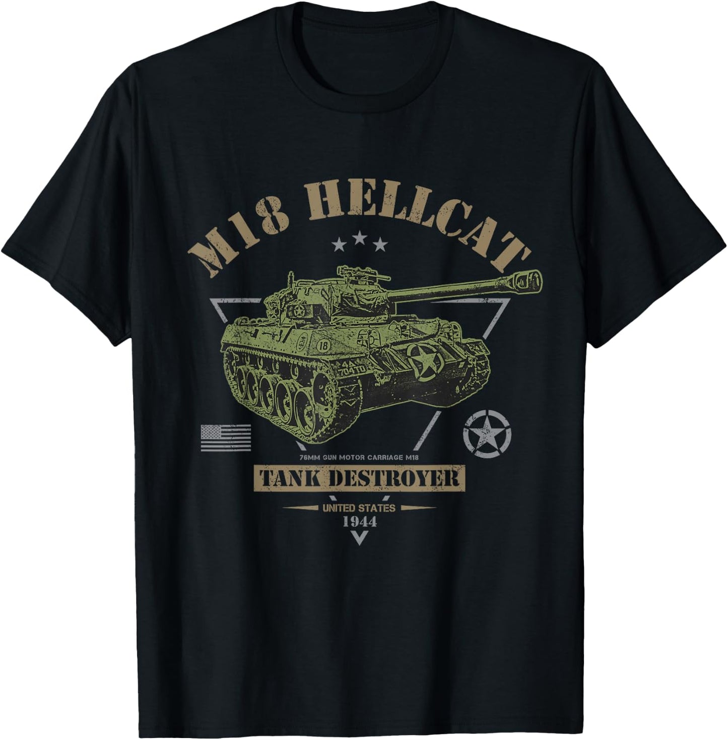 M18 Hellcat WW2 Tank Destroyer T-Shirt - T-Shirt | Black