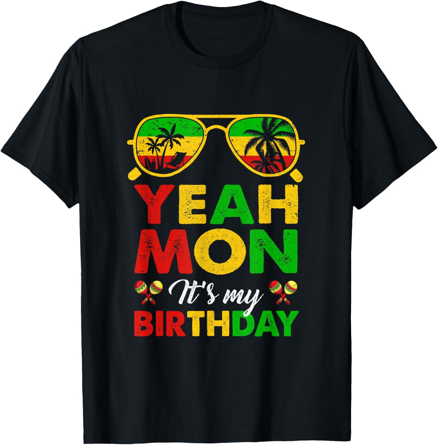 Yeah Mon Jamaican Jamaica Birthday Party Girls Women Men T-Shirt - T-Shirt | Black