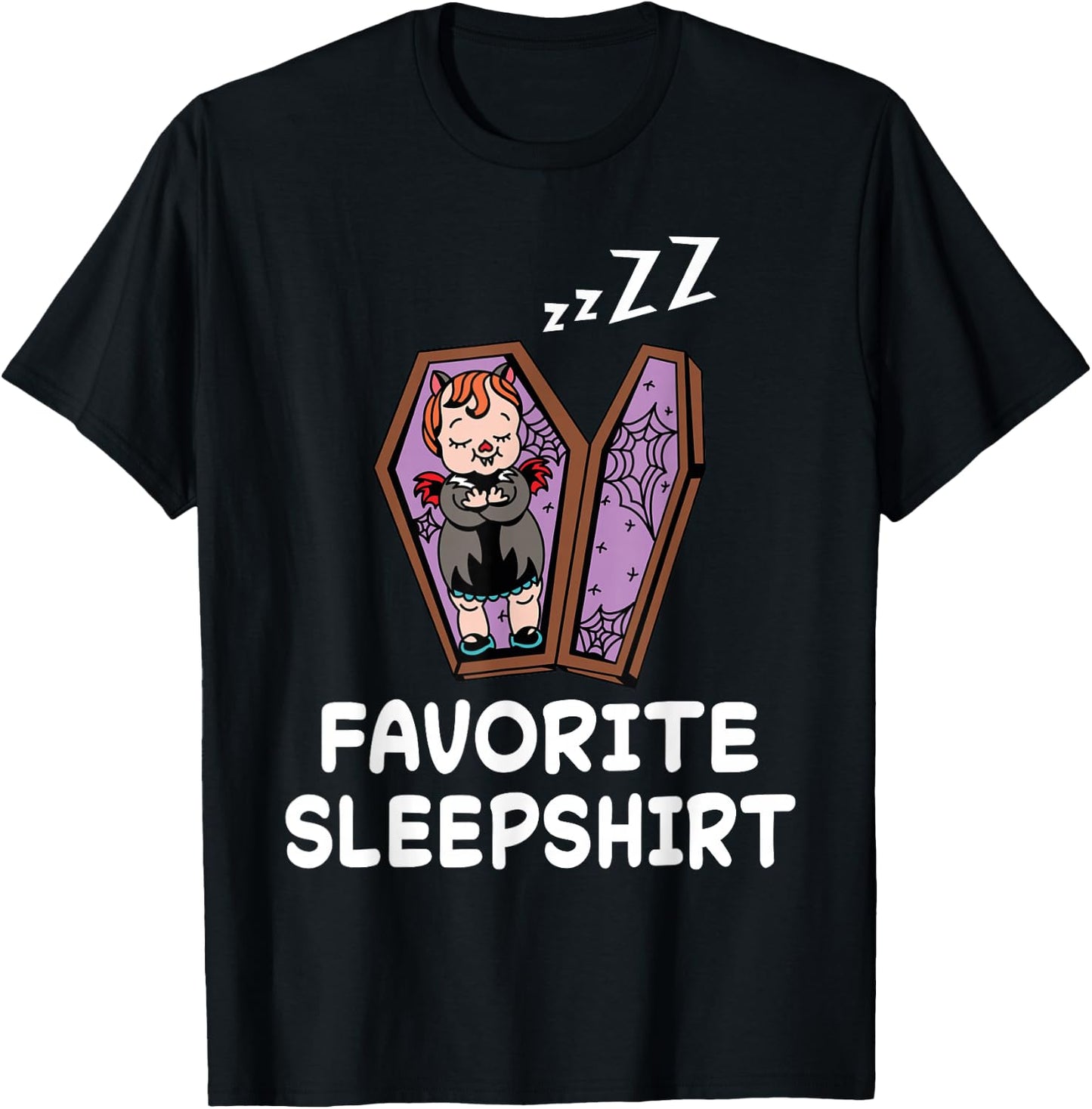 Vampire Vampires Nap Sleeping Sleep Pajama Nightgown T-Shirt - T-Shirt | Black