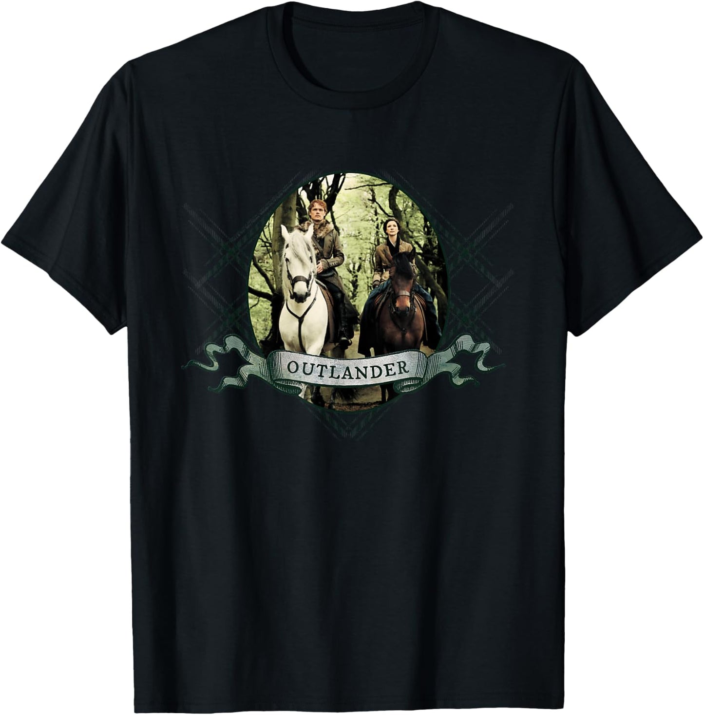 Outlander Banner with Horses T-Shirt - T-Shirt | Black