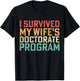 Retro I Survived My Wife's Doctorate Program PhD Husband T-Shirt - T-Shirt | Black