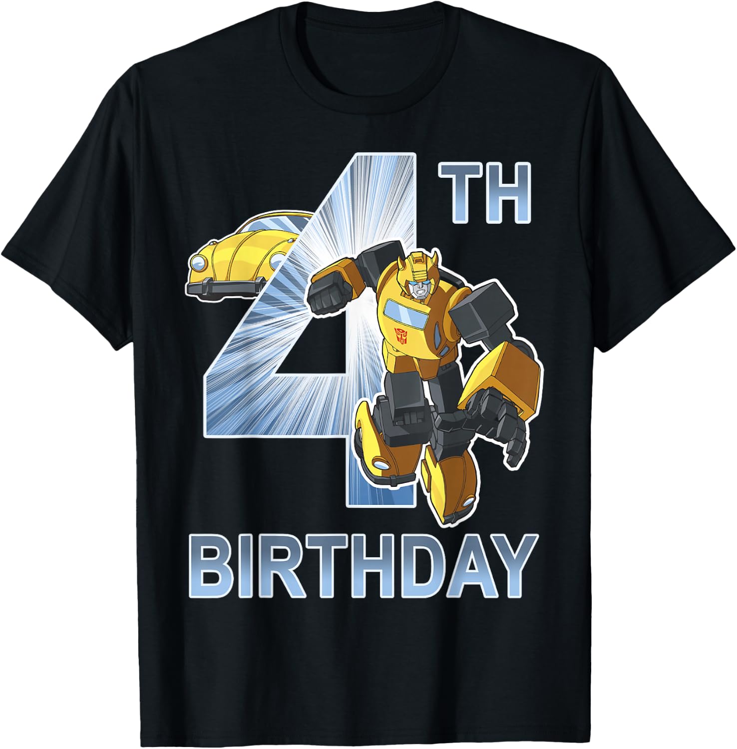 Transformers Bumblebee 4th Birthday Small T-Shirt - T-Shirt | Black