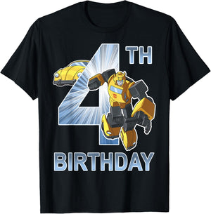 Transformers Bumblebee 4th Birthday Small T-Shirt - T-Shirt | Black