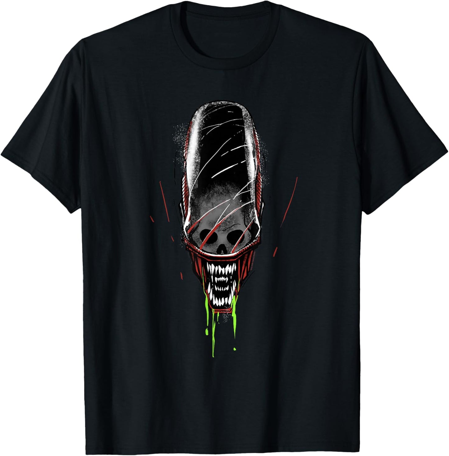 Alien: Romulus Xenomorph Head Skull and Double Jaws Art T-Shirt - T-Shirt | Black