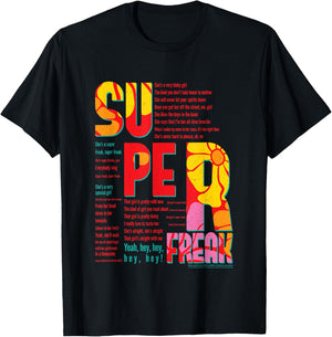 Super Freak Lyrics Rick James Motown Records T-Shirt - T-Shirt | Black
