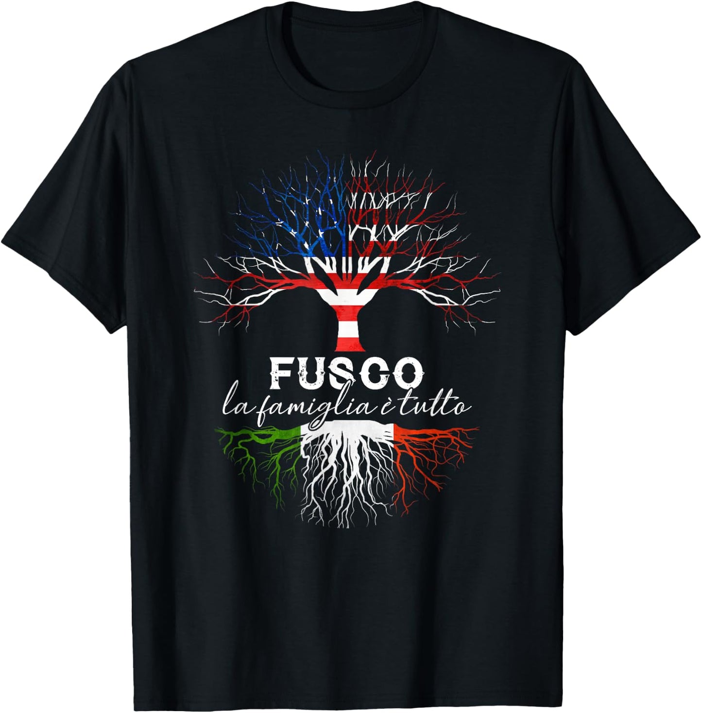 Fusco Italian Family Name Italian Roots T-Shirt - T-Shirt | Black