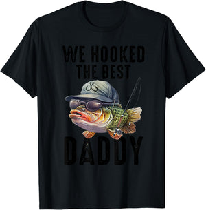 We Hooked The Best Daddy Funny Father's Day Dad Grandpa T-Shirt - T-Shirt | Black