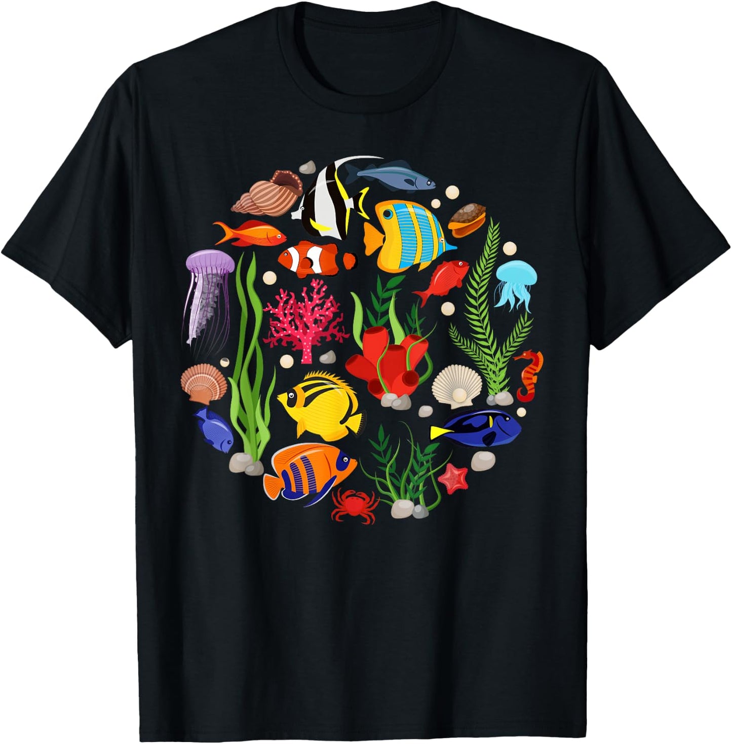 Cute Sea Animal Oceans Clownfish Aquarium Toddler Boy Girl T-Shirt - T-Shirt | Black
