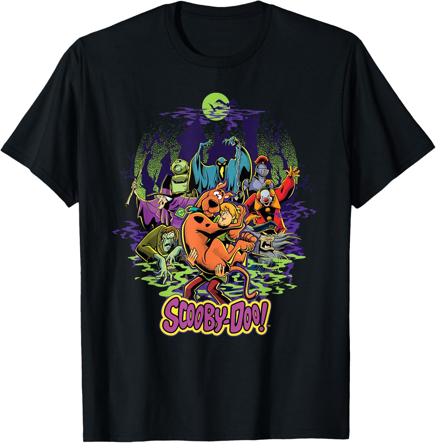 Scooby-Doo and Shaggy Chased by Monsters T-Shirt - T-Shirt | Black