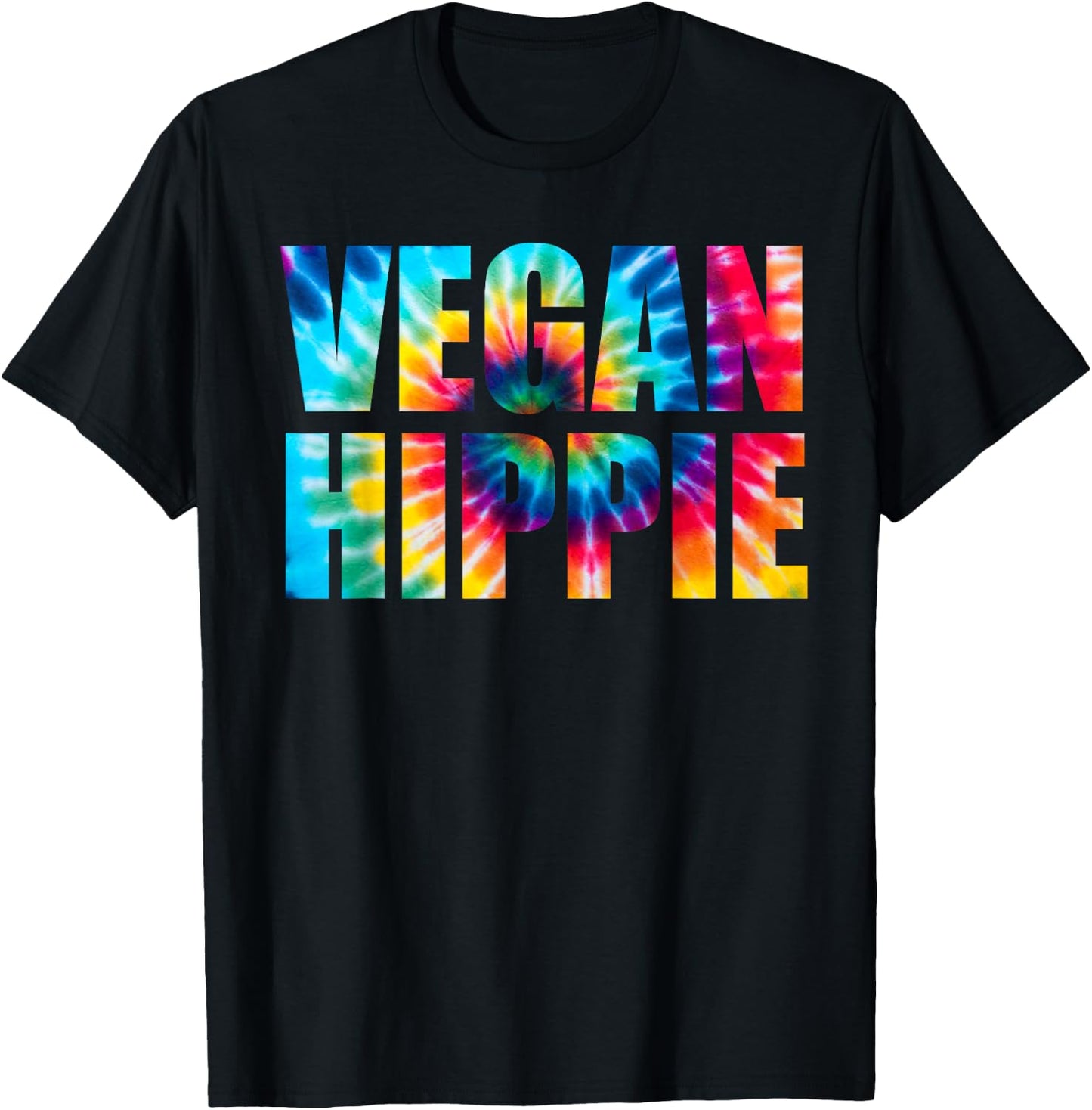 Vegan Hippie TieDye T Shirt T-Shirt - T-Shirt | Black