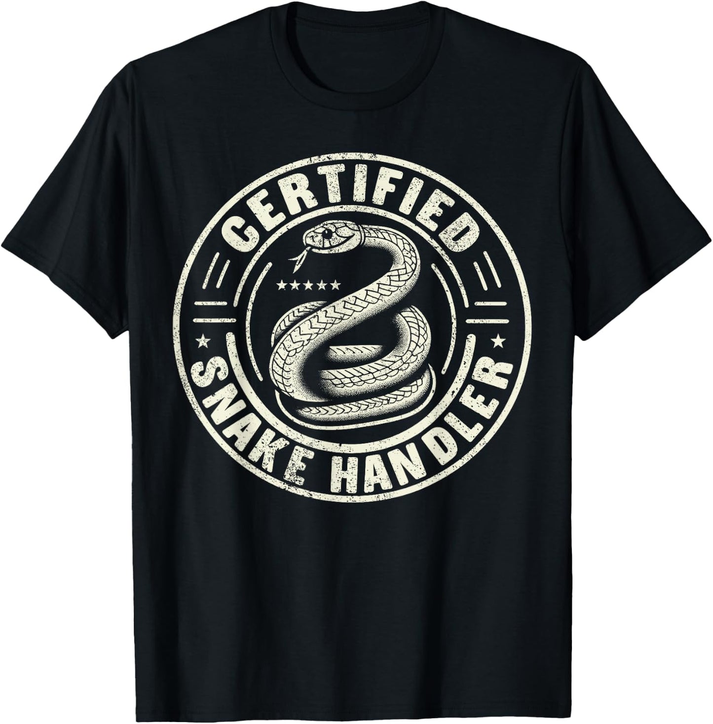 Certified Snake Handler - Snake Owner - Snake T-Shirt - T-Shirt | Black