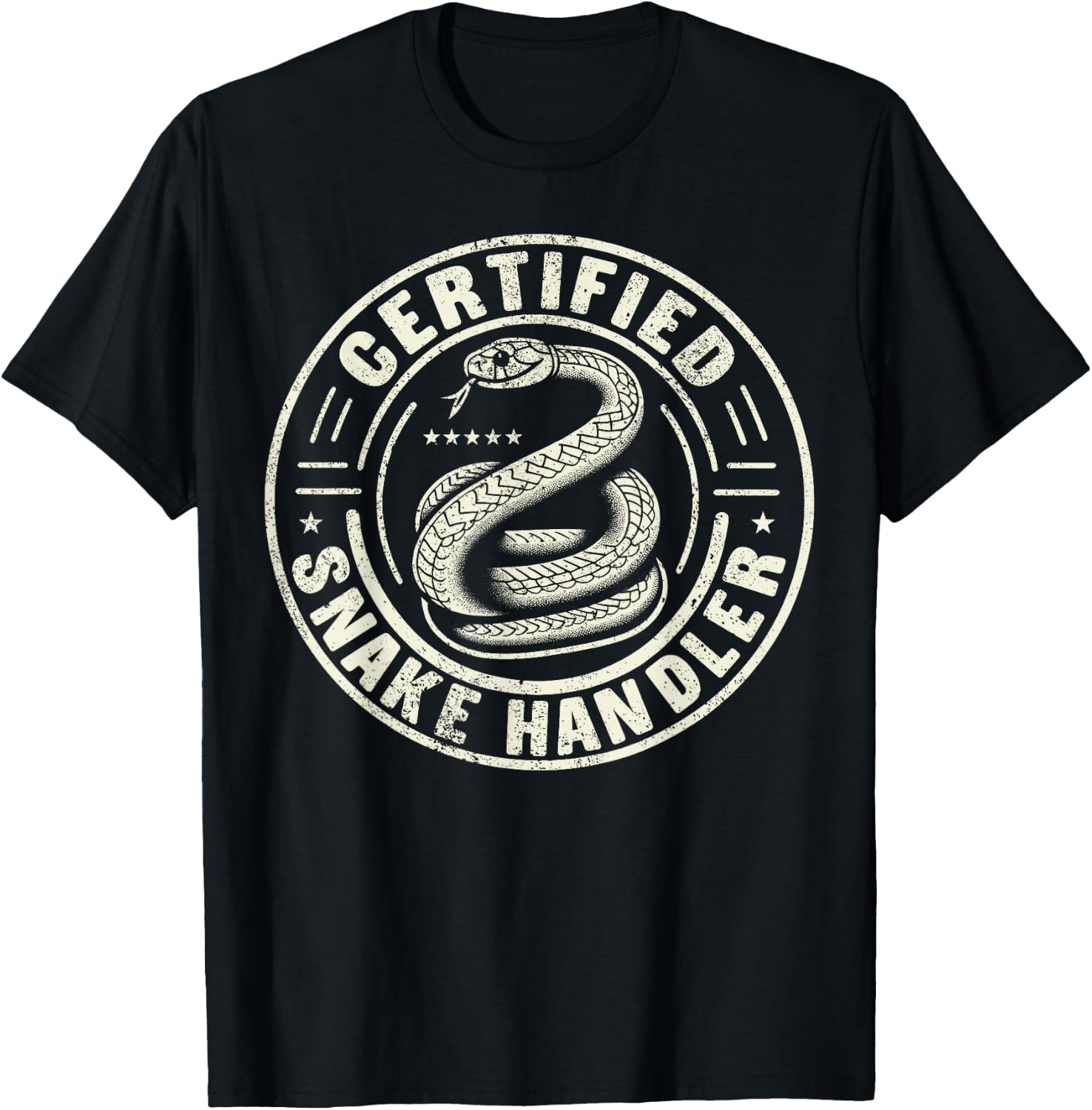 Certified Snake Handler - Snake Owner - Snake T-Shirt - T-Shirt | Black