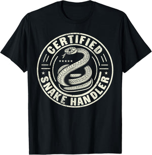 Certified Snake Handler - Snake Owner - Snake T-Shirt - T-Shirt | Black