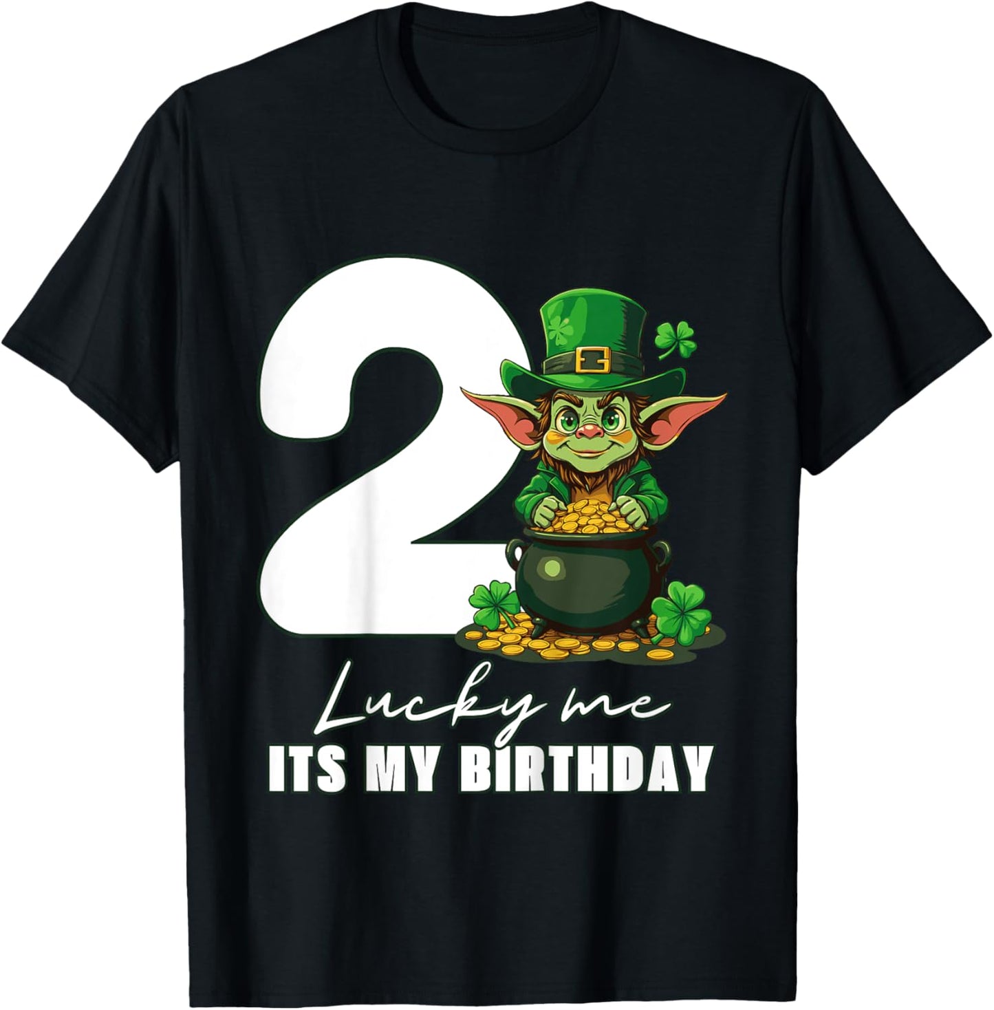 Kids 2nd Two St. Patrick's Day Birthday T-Shirt - T-Shirt | Black