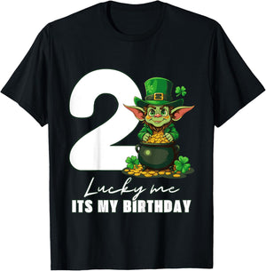 Kids 2nd Two St. Patrick's Day Birthday T-Shirt - T-Shirt | Black