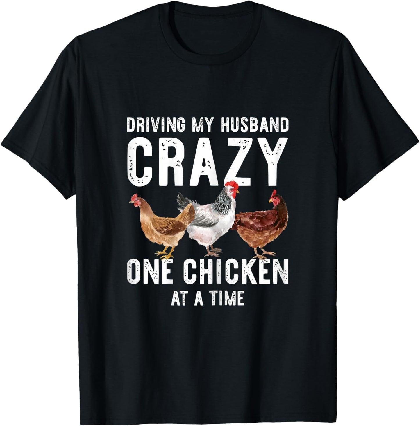 One Chicken At A Time Shirt Funny Chicken Lady Wife Mom T-Shirt - T-Shirt | Black