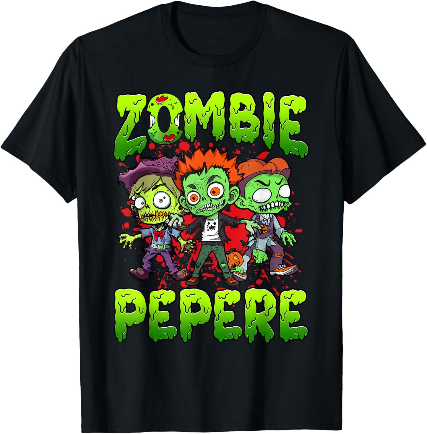Zombie Pepere Halloween Costume Family Matching T-Shirt - T-Shirt | Black