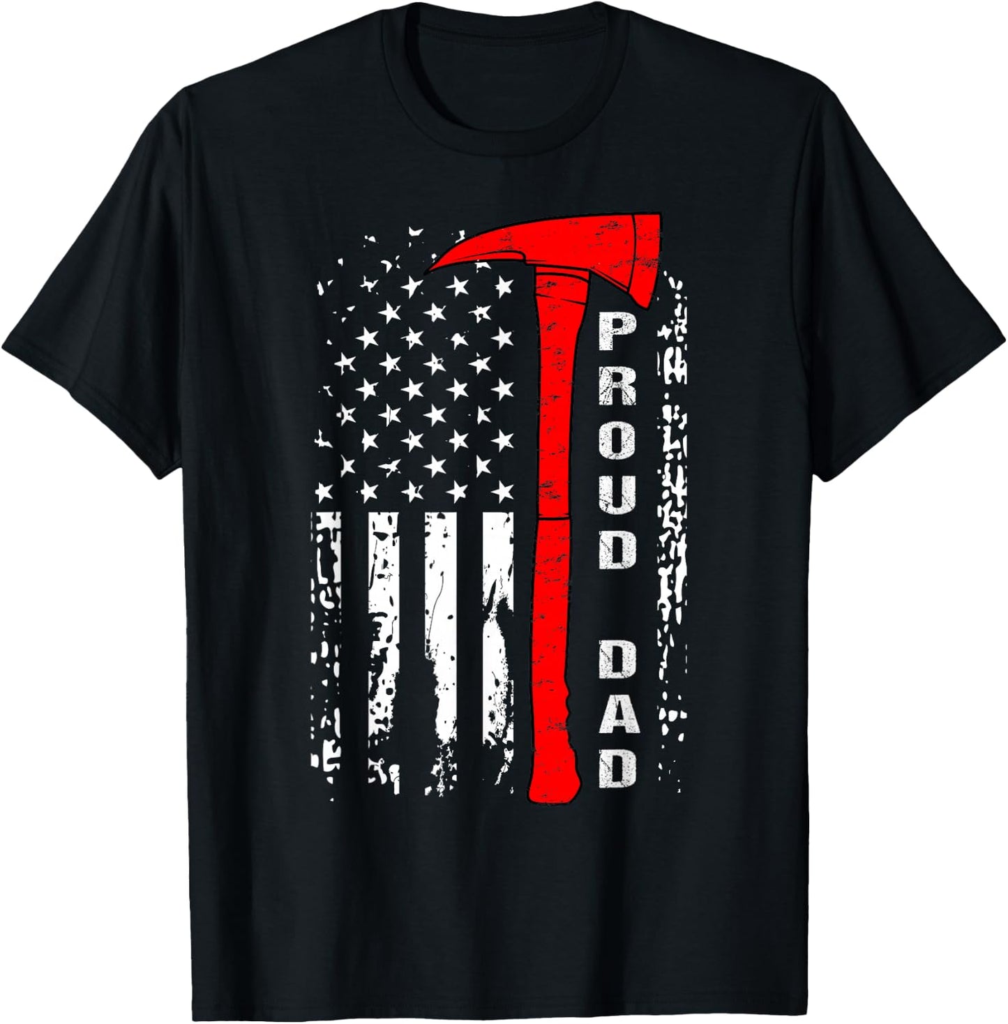 Firefighter Dad Shirt Proud Dad of Brave Firefighter T-Shirt - T-Shirt | Black