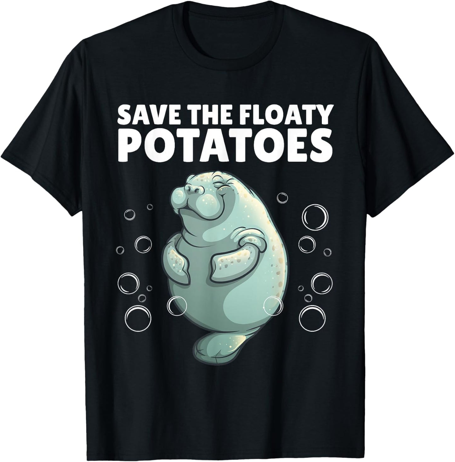 Cool Manatee Design Women Kids Sea Cow Manatee Lover T-Shirt - T-Shirt | Black