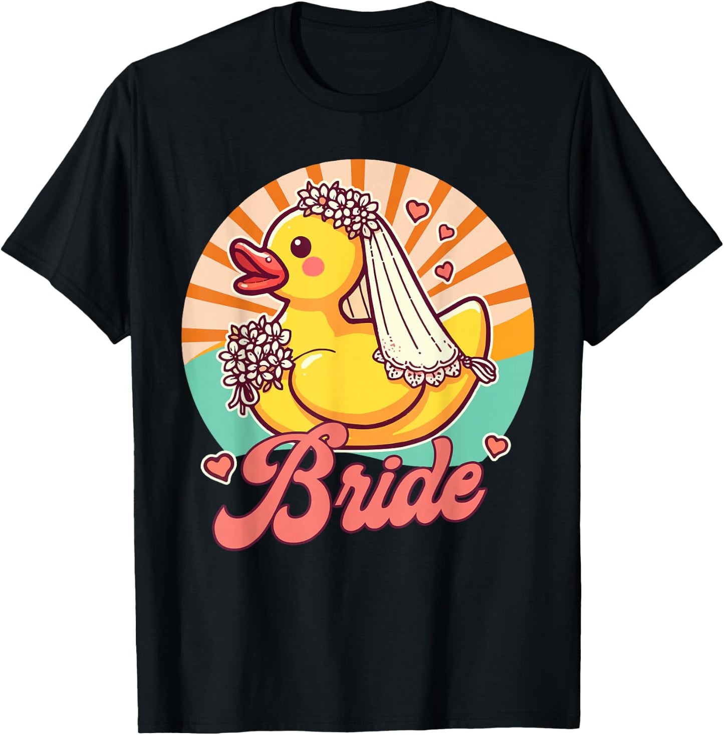 Bride To Be Bridal Wedding Bachelorette Rubber Duck Bride T-Shirt - T-Shirt | Black