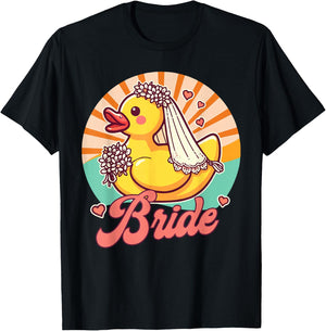 Bride To Be Bridal Wedding Bachelorette Rubber Duck Bride T-Shirt - T-Shirt | Black